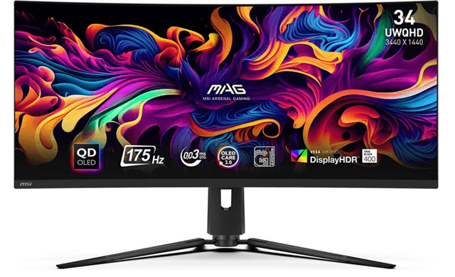 MSI MAG 341CQP QD-OLED-monitor 86,4 cm (34") 3440 x 1440 pixels ultrabreed Quad HD zwart