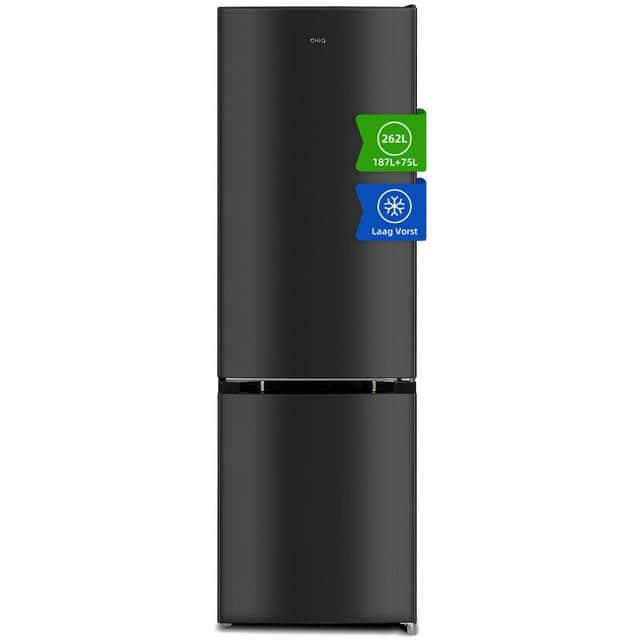 CHiQ - Koel-vriescombinatie - 262 Liter - 38 dB - Donker RVS - Low Frost - Energie-efficiëntie C - 12 jaar garantie op compressor - 2025 Nieuw CBM260LC