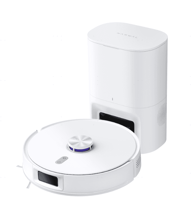 NARWAL Freo S Robotstofzuiger met dweilfunctie, 8000 Pa, 8 N reinigingsdruk, auto-ontstoffingsstation 3,5 l, LDS-lasernavigatie en 3D-mapping, app-afstandsbediening, dweilrobot voor tapijt/dierenharen