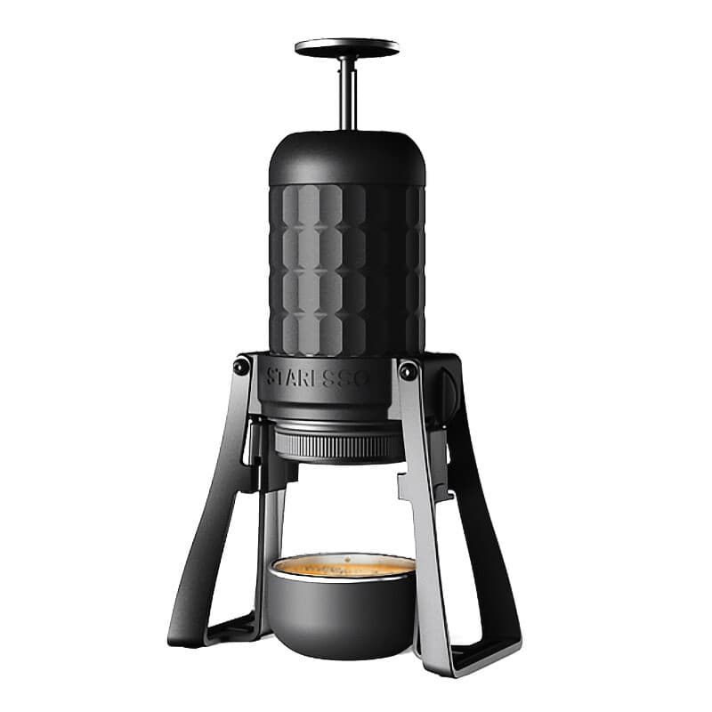 STARESSO Espressomachine, handmatige draagbare koffiezetapparaat, compatibel met gemalen koffie, met drukfilter, espressomaker voor thuis, reizen, kamperen en kantoor, niet-elektrisch — afbeelding 1