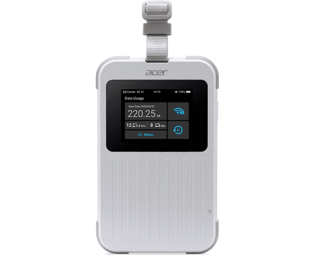 Acer Connect M6E - Portable Mifi Router - Mobiele Hotspot - 5G - WiFi 6E - Dual-band - Nano SIM - SIMO - inclusief 1 GB - tot 32 apparaten - ideaal voor onderweg of op de camping