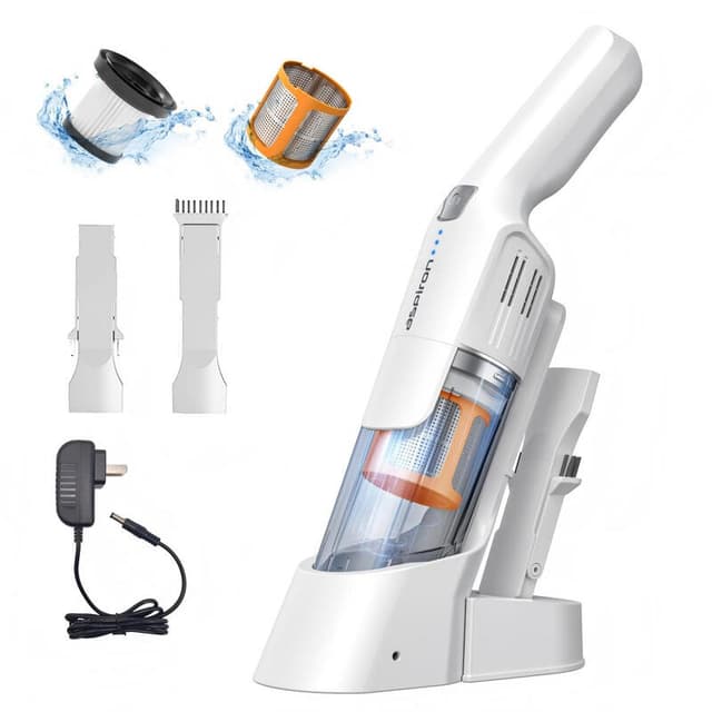 Aspiron AS-CA038 Draadloze handstofzuiger 24 kPa, 2 standen, 500 ml stofreservoir, HEPA-filter, laadstation, 2-in-1 mondstukken voor auto, bank en dierenharen