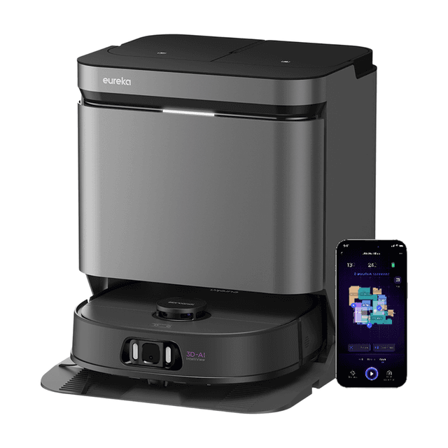 Eureka J15 Pro Ultra robotstofzuiger met dweilfunctie, 16200 Pa, anti-klit, vloeistofdetectie, borstelheffing, 75°C heetwaterreiniging en zelfreinigend