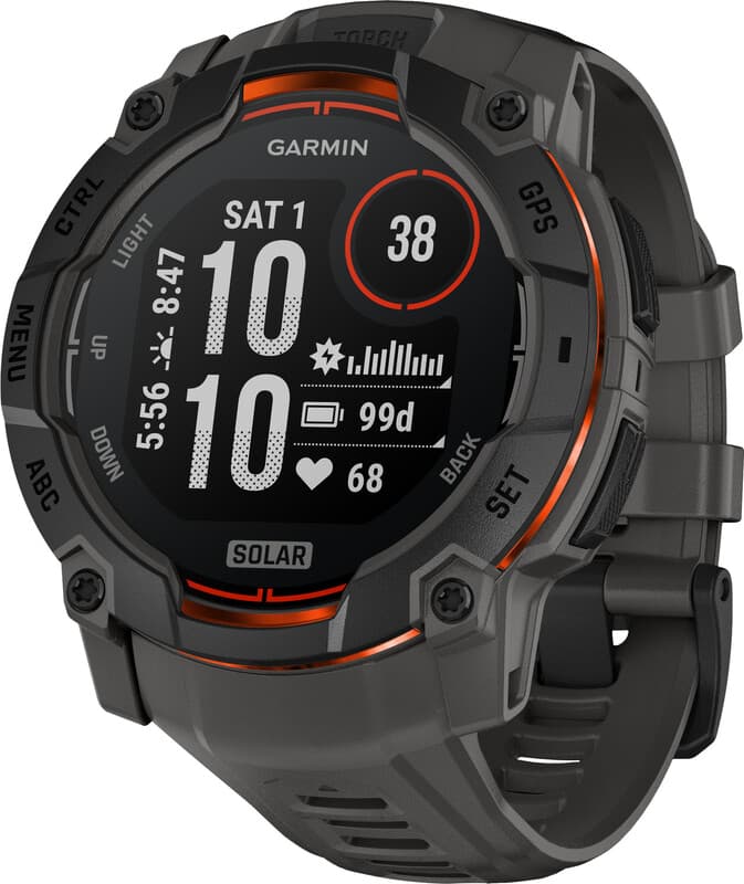 GARMIN Instinct 3 Solar - smartwatch - 50 mm - houtskool/zwart — afbeelding 1