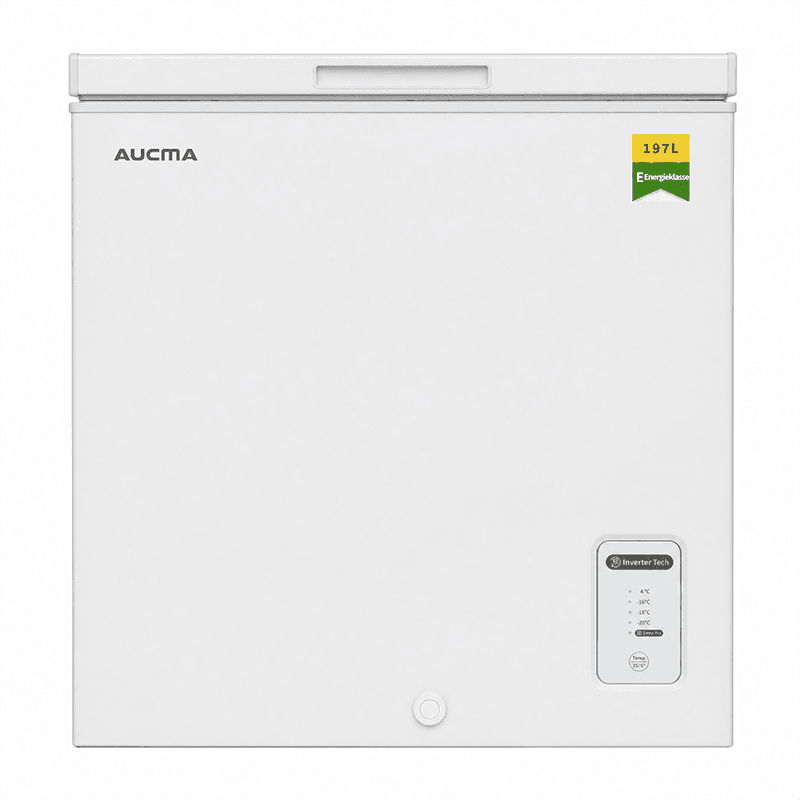 AUCMA 197 L omkeerbare vrieskist, omschakelbare koelkast & vriezer, diepvrieskast met bovenopening, energieklasse E, stille werking, 5-traps digitale temperatuurregeling, uitneembaar mandje met ontdooi-afvoer voor thuis appartement garage — afbeelding 1