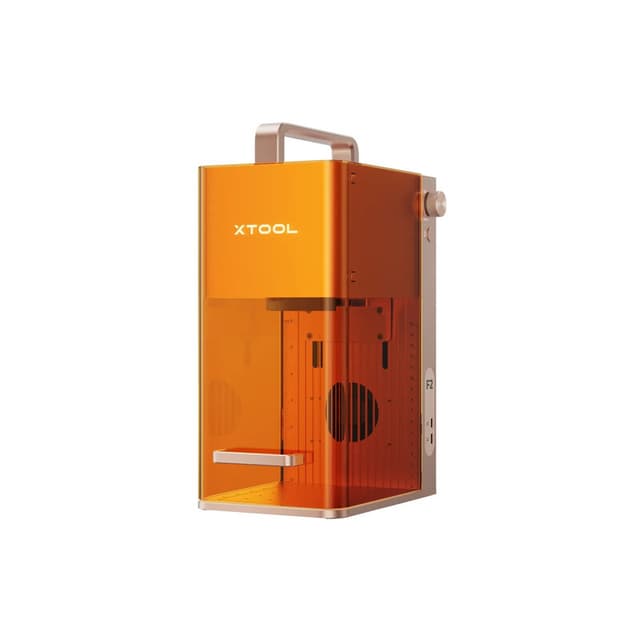 XTOOL F2 5 W infrarood en 15 W diode lasergraveermachine met dubbele laser, ingebouwde 50 MP-camera, snel met 6000 mm/s, 3D-reliëf op hout, kleurmarkering op metaal, klaar voor op locatie en kleine series, draagbare lasergraveermachine als tafelmodel, bas