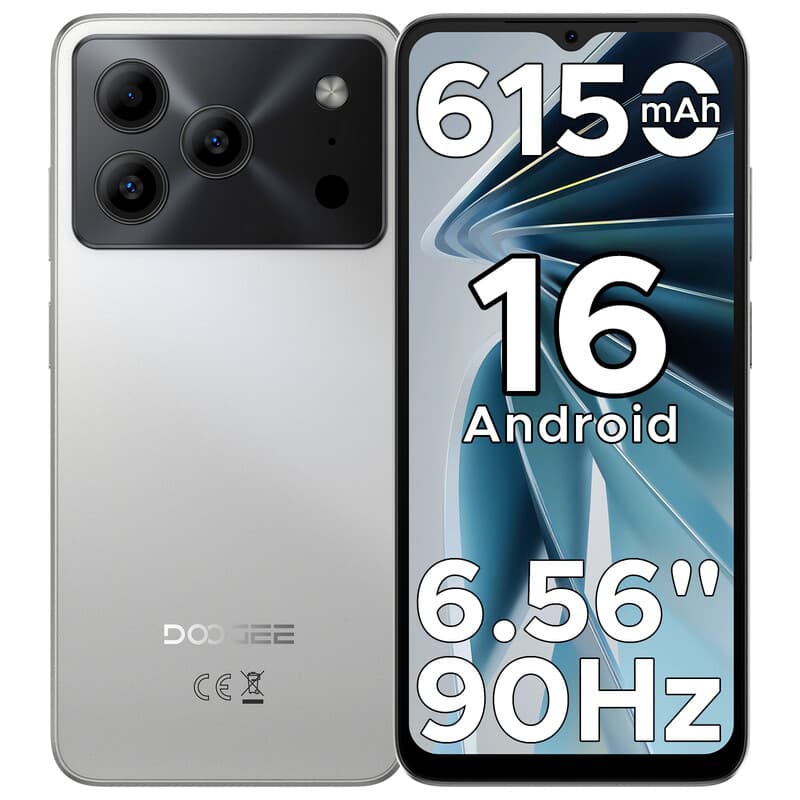 DOOGEE Note 56 smartphone, 24 GB RAM + 64 GB, 6150 mAh batterij, 6,56" 90 Hz display, 8 MP camera, naturel — afbeelding 1