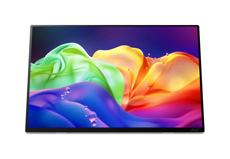 Acer ProDesigner PE160WUT 16 inch draagbare OLED-touchmonitor – 2880 × 1800, 120 Hz, Zilver — afbeelding 1