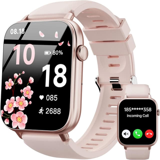 OUKITEL V3 Roze Smartwatch-1,83" HD Heren Dames Bluetooth Bellen IP68 Waterdicht SpO2 Hartslag 100+ Sportmodi Android iOS