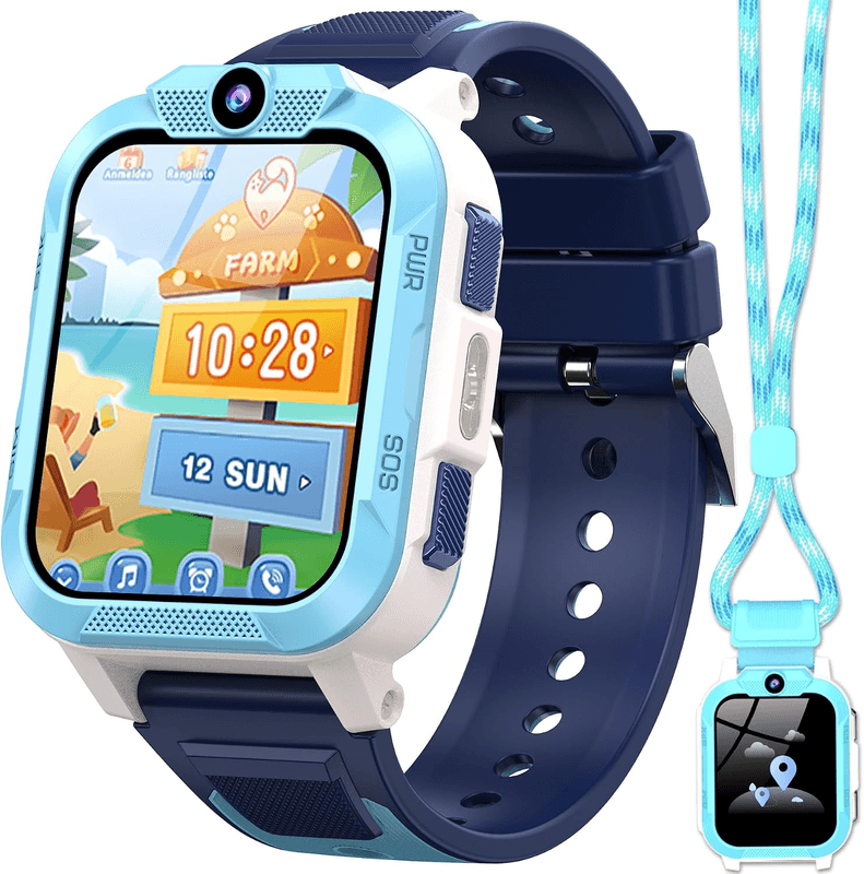 Blackview Z40 Pro 1,85" Smartwatch voor kinderen, Tap-to-Friends-functie, GPS+WiFi+LBS, 850 mAh, SOS-knop, 4G, Schoolmodus (geen games), IP68, stappenteller, blauw — afbeelding 1