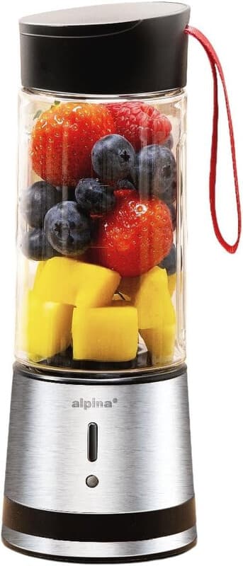Smoothieblender 125 W - Alpina 8 x 8 x 23 cm 1500 mAh 300 ml 500 g SS CB B/O