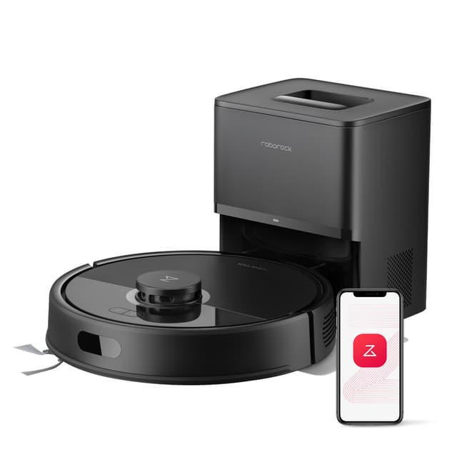 Roborock Q7 L5+ robotstofzuiger met dweilfunctie, automatische stofafzuiging, dubbel anti-klitsysteem, 8.000 Pa zuigkracht, LiDAR-navigatie, robotdweil voor tapijt en dierenharen, app-bediening, zwart