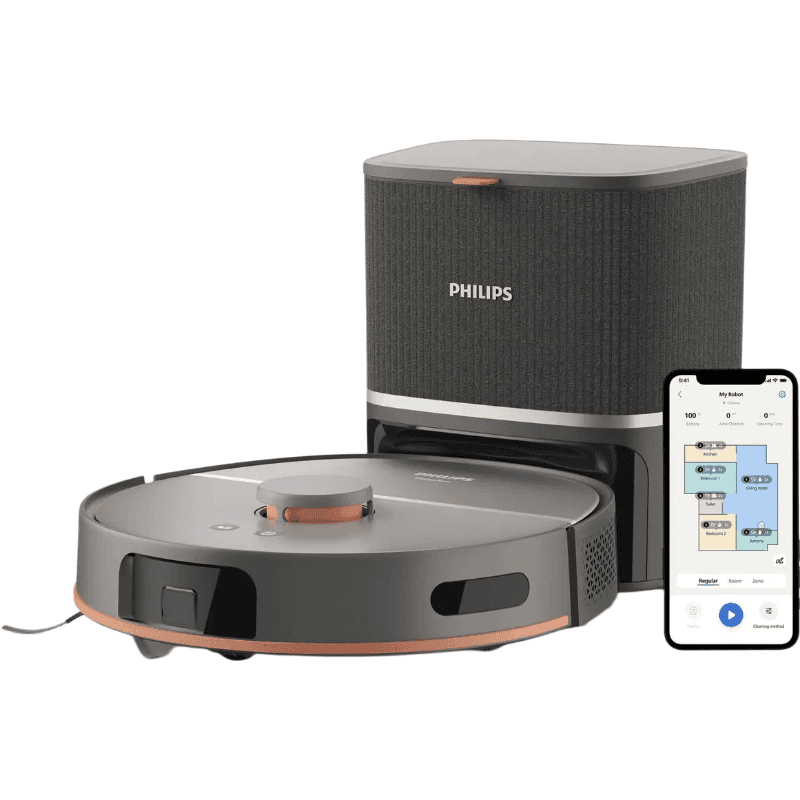 Philips XU5100/10 HomeRun 5000-serie robotstofzuiger - 10.000 Pa zuigkracht - Automatisch leegstation - Dubbele roterende dweil - App-bediening — afbeelding 1
