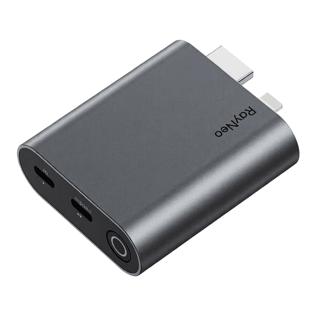 RayNeo HDMI-adapter voor iPhone 14 en oudere Lightning/HDMI-apparaten – Ingebouwde batterij en opladen tijdens gebruik – Ondersteunt 1080P120 Hz, 4K30 Hz video – Compatibel met Air 3s/Air 2s/Air 2 XR-brillen