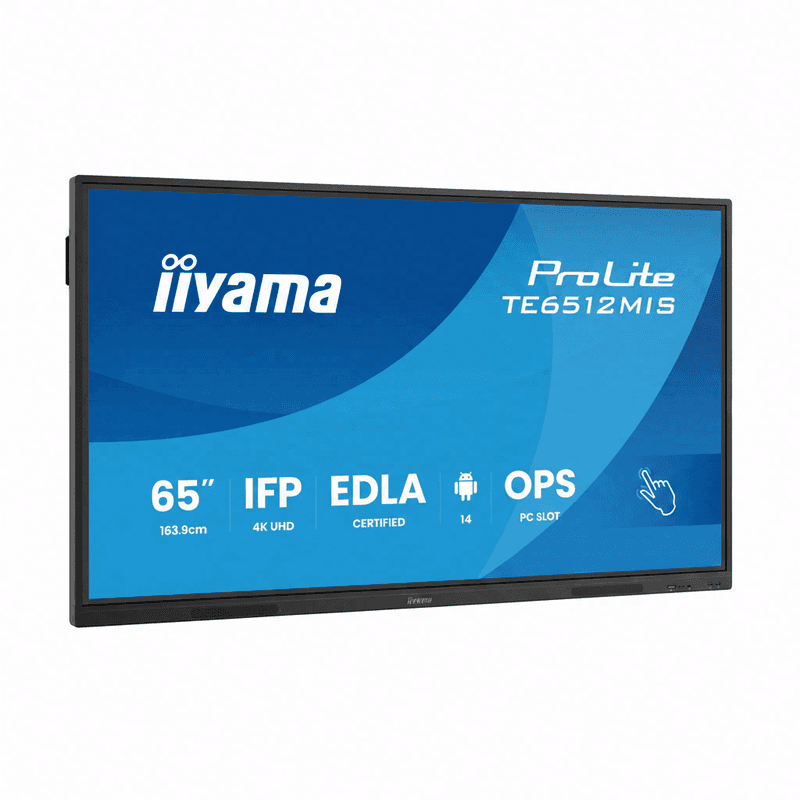 iiyama TE6512MIS-B4AG interactief flatpanel 165,1 cm (65") lcd-tv wifi 400 cd/m² 4K ultra HD zwart touchscreen Android-processor 24/7 — afbeelding 1