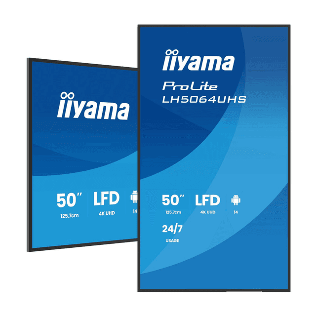 iiyama 50" 4K UHD krachtigste professionele beeldscherm voor digitale bewegwijzering met geavanceerde bedienings- en connectiviteitsopties