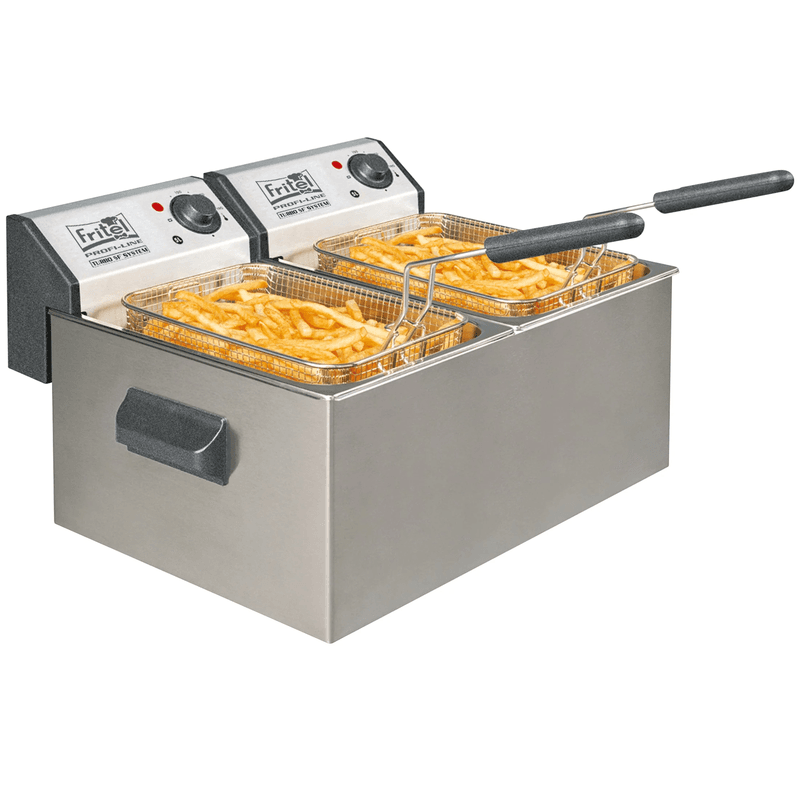 Fritel friteuse Profi 3855 Duo - professionele friteuse / friteuse - 2 x 5 l - stofwerend deksel - olie + vast vet — afbeelding 1
