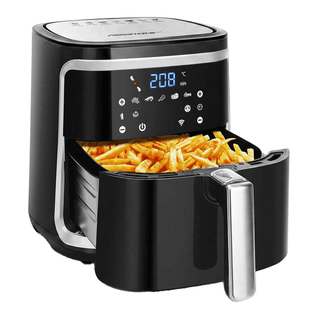 Aigostar 1900 W 7 l elektronische heteluchtfriteuse met dubbele pan zwart met wifi-functie VDE/Cube Smart
