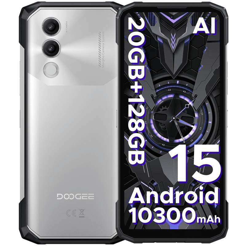 Doogee Blade 20, Android 15 robuuste smartphone, 6,6-inch 90 Hz HD+ IPS-display, 10300 mAh batterij, 20 GB RAM + 128 GB opslag, 16 MP AI-camera, drievoudige kaartsleuf, simvrij en ontgrendeld. — afbeelding 1