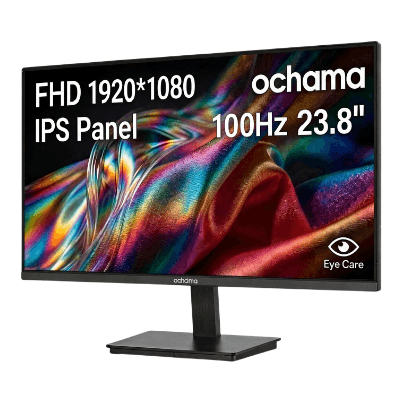 Ochama 23,8 inch gaming- en kantoormonitor, 1080p HD, 100 Hz hoge verversingssnelheid, ultrasmalle rand aan drie zijden — afbeelding 1