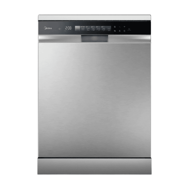 Midea MDWEF1433GSS-W vrijstaande vaatwasser van roestvrij staal
