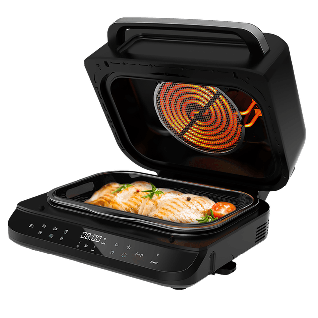 Cecotec Airfryer en Grill 2400 W – Cecofry FireDome 6000, olievrije airfryer en elektrische grill voor binnen, 6 kookstanden, 4 grillstanden