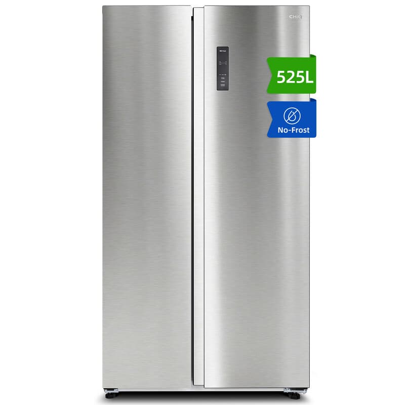 CHiQ 525 L Amerikaanse koelkast, side-by-side, no-frost, 333 L koel- en 192 L vriesruimte, inverter compressor, 37 dB touchbediening, JR525WSE, energieklasse E — afbeelding 1