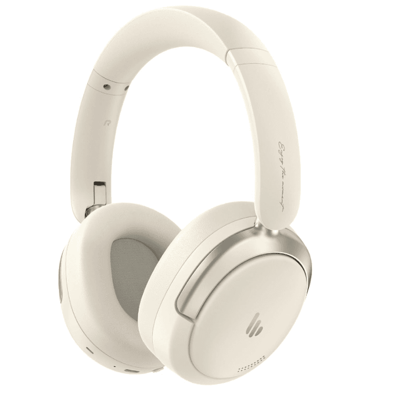 EDIFIER Atom Max opvouwbare over-ear koptelefoon – hybride actieve ruisonderdrukking, Hi-Res audio, geïntegreerde microfoon, volumeregeling, 45 uur afspeeltijd, snelladen, Bluetooth 5.4, personalisatie via app, wit — afbeelding 1