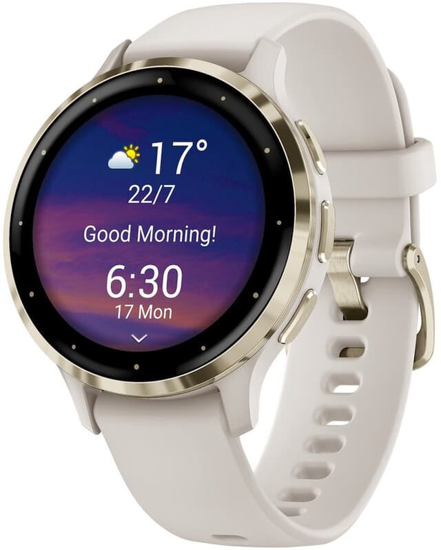 GARMIN Venu 3S - 41 mm Smartwatch - Ivoor - Witte Siliconen Band