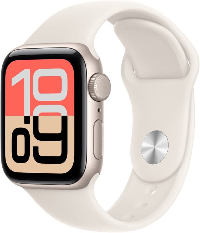 Apple Watch SE 3 GPS 40 mm Starlight aluminium kast met Starlight sportband - S/M — afbeelding 1