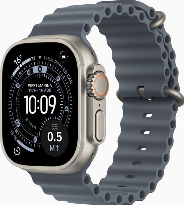 Apple Watch Ultra 3, Ocean Band, Titanium (Blauw)