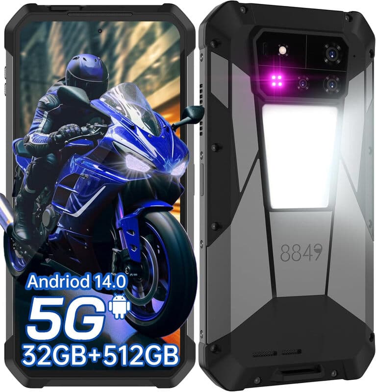 Unihertz Tank 4 Pro 720P robuuste smartphone met beamer, AMOLED-scherm (6,73 inch), 512 GB opslag, Android 14, 5G, 32 GB RAM, 11600 mAh (120 W), campinglamp 1200 lm, GPS, OTG — afbeelding 1