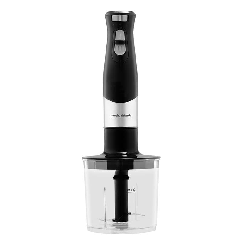 Morphy Richards Total Control staafmixer, variabele snelheidsregeling, turbofunctie, maatbeker van 700 ml, garde, afneembare mengstaaf, hakkom, 600 W, grijs, MUC-HB64V — afbeelding 1