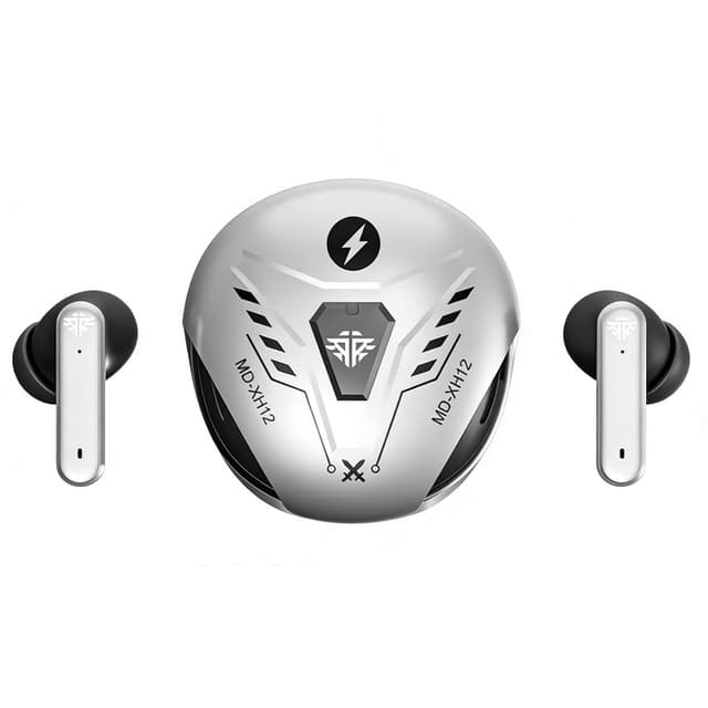 VoxorAI XH12 zilver AI Translator-hoofdtelefoon met realtime vertaalondersteuning voor 150 talen. Coole Bluetooth gaming-hoofdtelefoon voor studie, reizen en werk.