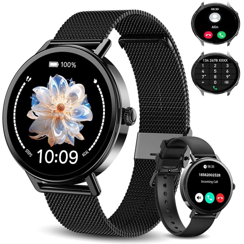 Blackview X30 smartwatch voor dames, 1,26 inch ronde fitnesshorloge met hartslagmeter, slaapmonitor, SpO2, stappenteller & activiteitentracker, IP67 waterdicht voor sport, werk & dagelijks gebruik, Android & iOS — afbeelding 1