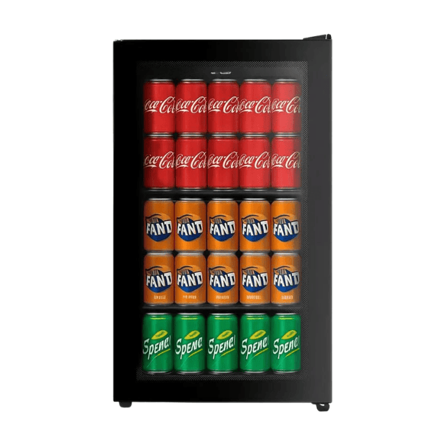 Salora BCT935B vrijstaande drankkoelkast - 93 liter inhoud - glazen deur - LED-binnenverlichting - 39 dB stille werking - zwart
