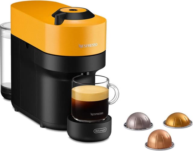 Nespresso Vertuo, De'Longhi ENV90.Y Vertuo Pop, Compacte koffie- en espressomachine, Koffiemachine met Vertuo-capsules, 0,6 Liter - Geel