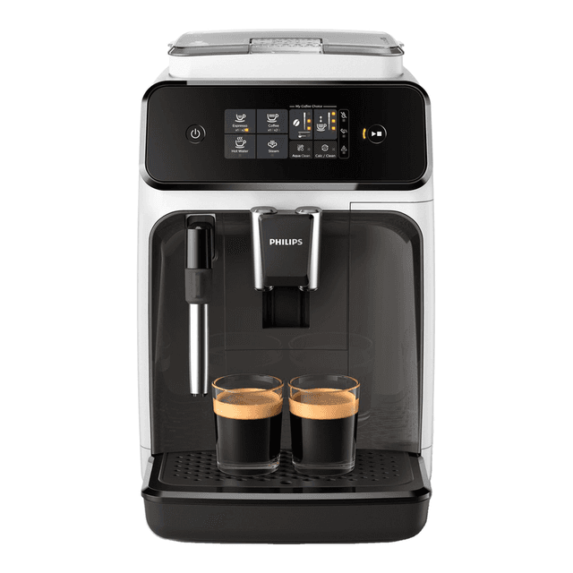 PHILIPS 1200 Serie Volautomatische Espressomachine – 1.8 L – Wit – 15 Bar Druk – Keramische Maler (EP1223/00)