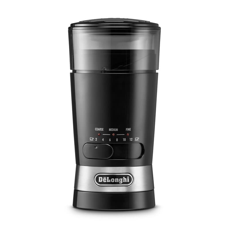 De'Longhi KG210 koffiemolen - roestvrijstalen messen - 3 maalstanden - kopjesaantal selectie tot 12 kopjes - push-to-grind-knop — afbeelding 1
