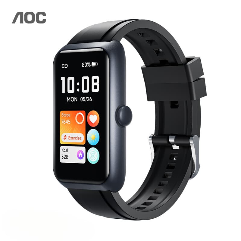 AOC New T11 Smartwatch, 1,47 inch IPS HD-display, Bluetooth 5.3, 24-uurs hartslagmeting, 100+ sportmodi, IP68 waterbestendig, Verlengde stand-by, Realtime berichtmeldingen, Compatibel met iOS/Android — afbeelding 1