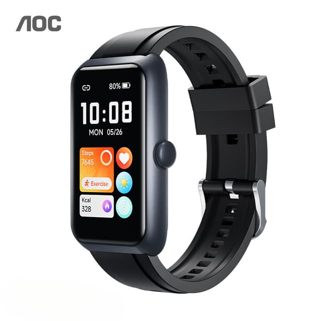 AOC New T11 Smartwatch, 1,47 inch IPS HD-display, Bluetooth 5.3, 24-uurs hartslagmeting, 100+ sportmodi, IP68 waterbestendig, Verlengde stand-by, Realtime berichtmeldingen, Compatibel met iOS/Android