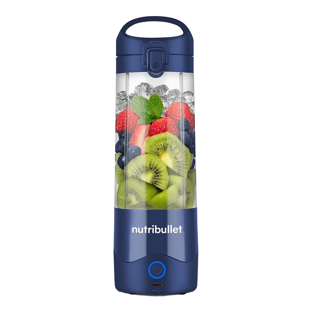 Nutribullet Portable 475 ml personal blender - Marineblauw - Oplaadbare batterij - USB-C-opladen - 20 minuten gebruiksduur - Voor smoothies onderweg