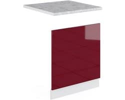 Keukenkastmodule Vaatwasserpaneel 60 cm R-Line Serie - Bordeauxrood Hoogglans