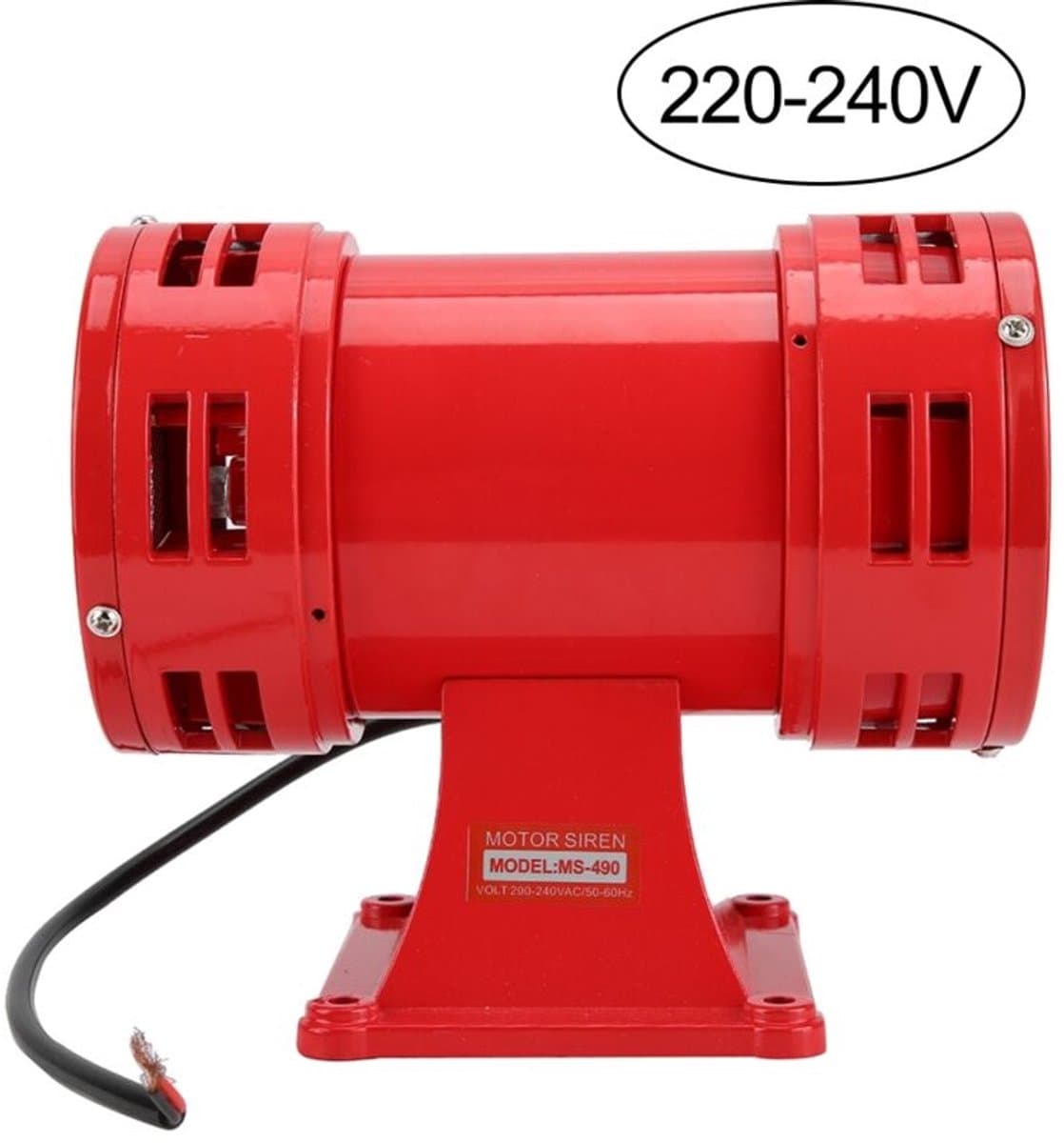 – Elektrisch alarm van 150 dB – Voeding van 220-240 volt – Hogesnelheidsmotor van 10.000 tpm – Geschikt voor industriële beveiligingssystemen — afbeelding 1