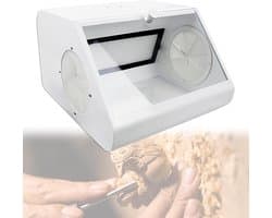 Stofafzuiging met LED - Afzuigkast Polijsten - Stofvrij Werken - Gehard Glas Scherm - 32.8 cm Breed - Zwart