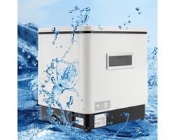 Kleine Vaatwasser - Mini Tafelmodel - Efficiënt Afwassen - Zonder Wateraansluiting - 60 Liter - Wit