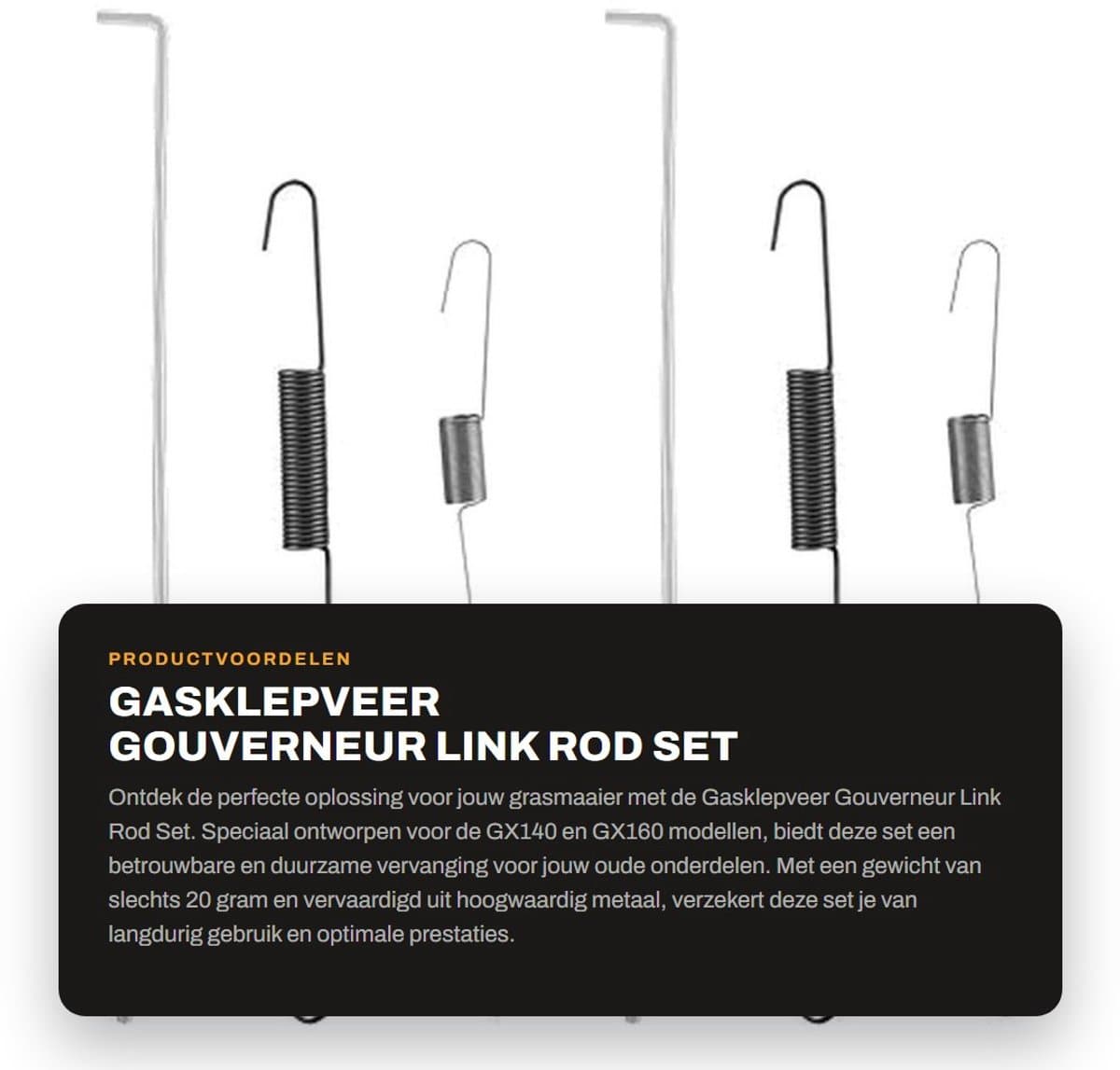 Dailygoods- Gasklepveer Set - 2x Terugstelveer - 2x Veer voor Snelheidsregeling - Voor GX140/GX160 - Metaal - Slijtvast - Motoronderdeel — afbeelding 1