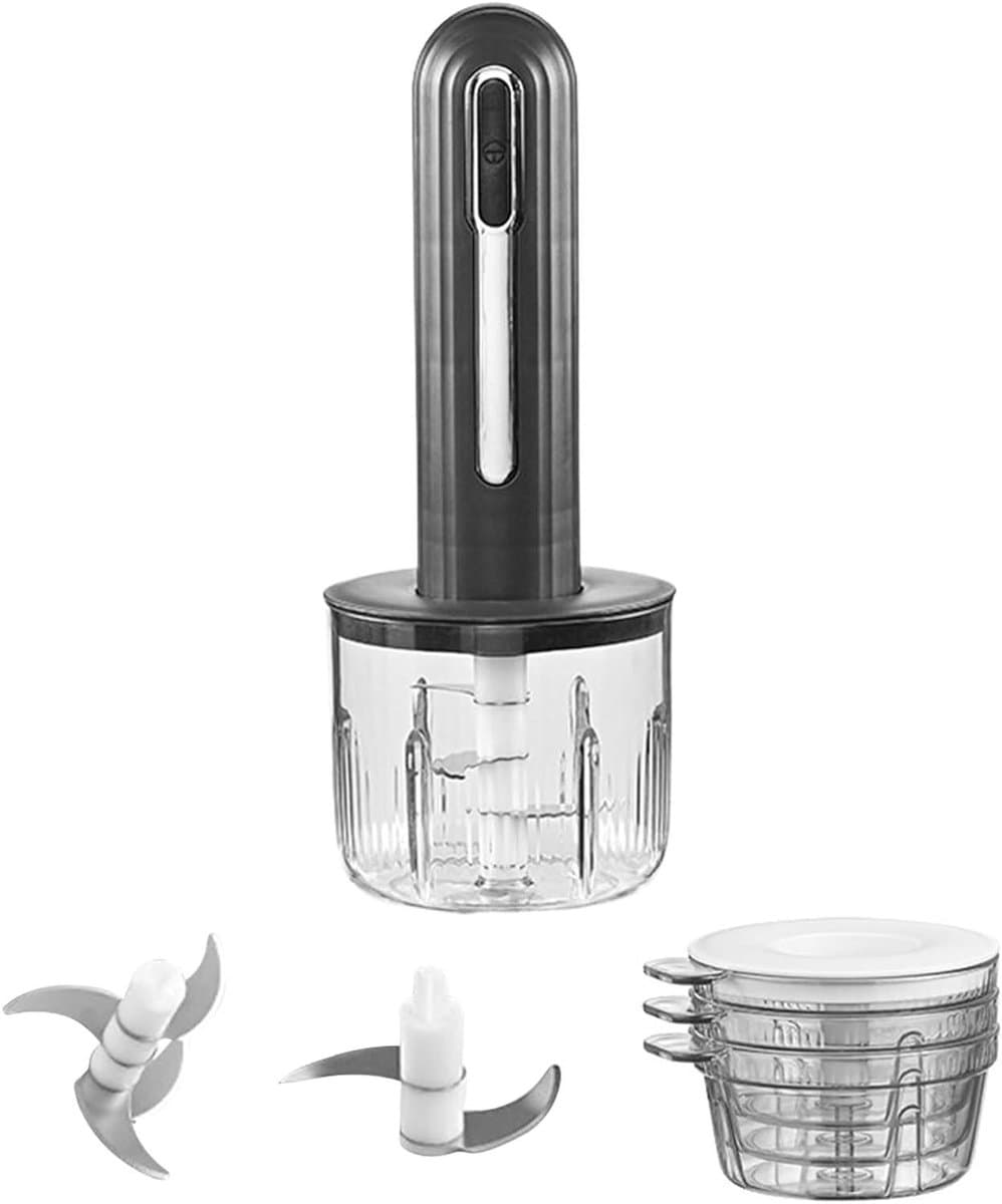 Elektrische Keukenhakker - Mini Hakmachine Groente - Maaltijden Voorbereiden - Draadloos Oplaadbaar - 400 ml - Zwart — afbeelding 1