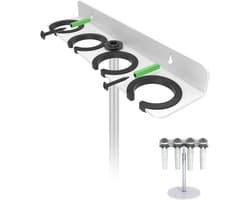 Multi-Mic-Houder, Wandbeugel voor 4 Handmics Bedraad/Draadloos, Wit