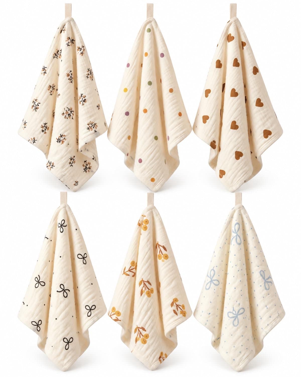 6-delige set washandjes voor baby's, zacht en absorberend — afbeelding 1